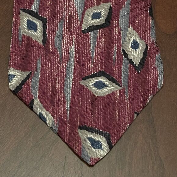 Vintage Loosen Up By Superba Burgundy 100% Italian Silk Made In USA - Picture 1 of 9